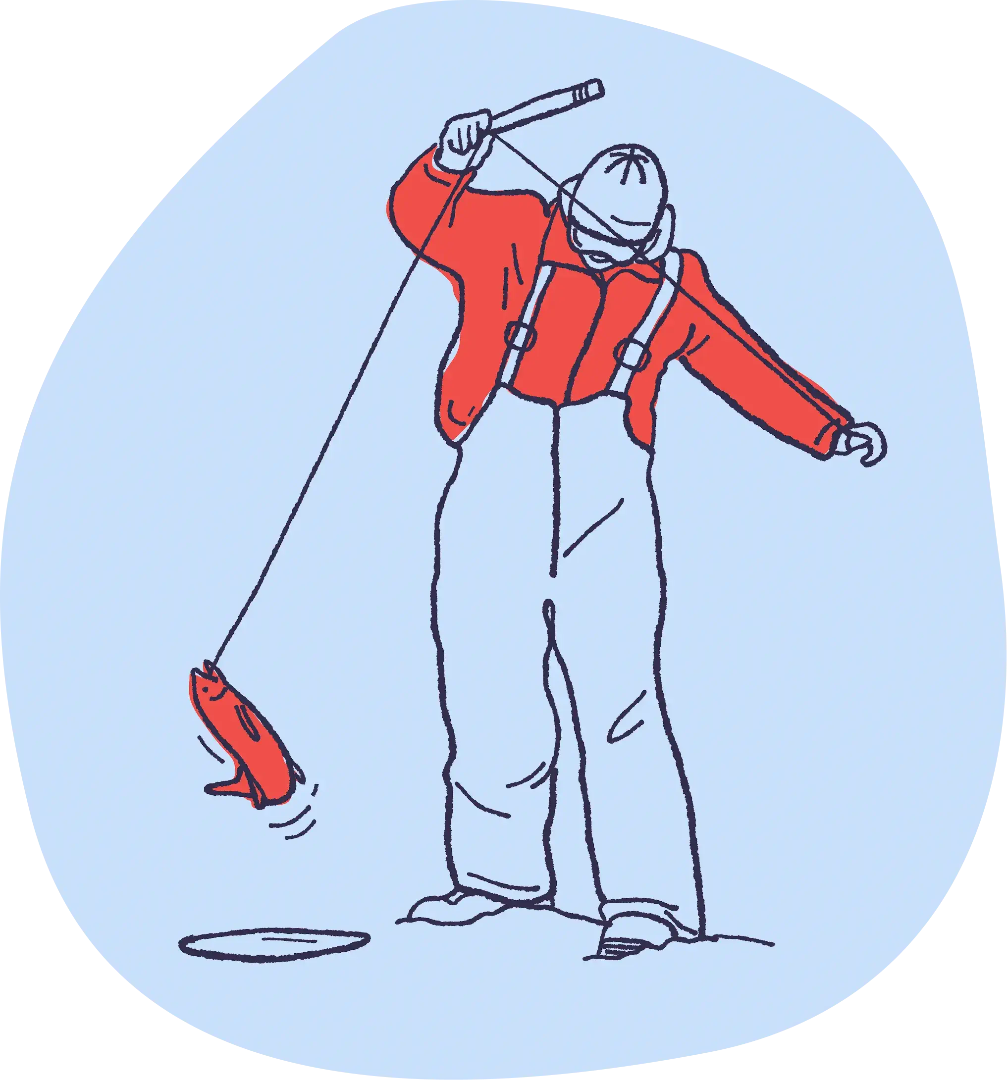 Illustration sport hunting and fishing