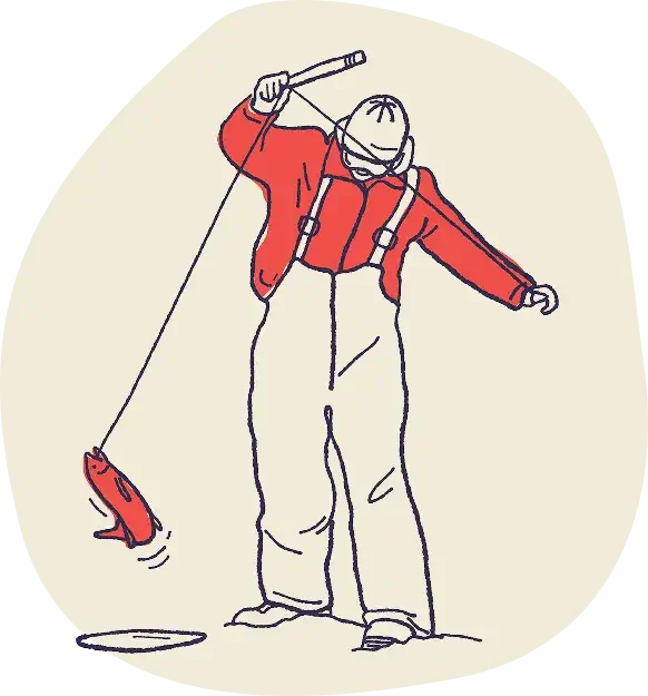 Illustration sport hunting and fishing